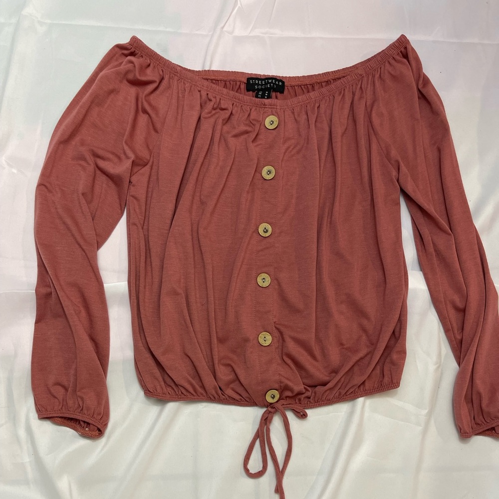 Woman’s off the shoulder blouse